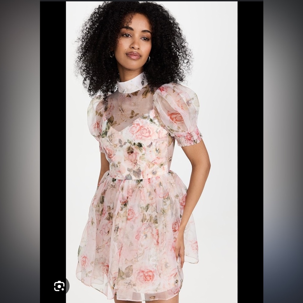Vernita Puff Sleeve Silk Party Dress